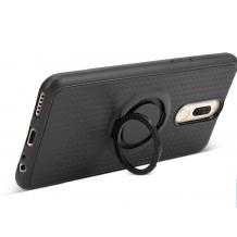 Силиконов калъф / гръб / TPU iFace Hamee Magnetic Finger Ring Car Holder за Huawei Mate 10 Lite - черен