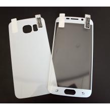 Удароустойчив извит скрийн протектор 360° / 3D Full Cover / за Samsung Galaxy S6 Edge G925 - лице и гръб / бял
