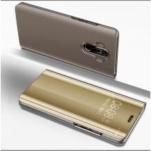 Луксозен калъф Clear View Cover с твърд гръб за Huawei P10 Lite - златист