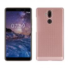 Луксозен твърд гръб за Huawei Mate 20 Lite - Rose Gold / Grid