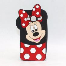 Силиконов калъф / гръб / TPU 3D за Samsung Galaxy J3 / J3 2016 J320 - черен / Minnie mouse