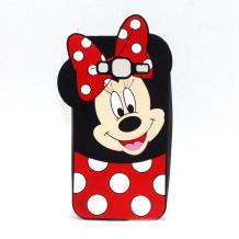 Силиконов калъф / гръб / TPU 3D за Samsung Galaxy J3 / J3 2016 J320 - черен / Minnie mouse