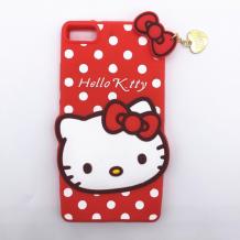 Силиконов калъф / гръб / TPU 3D за Huawei Ascend P8 Lite / Huawei P8 Lite - Hello Kitty / червен