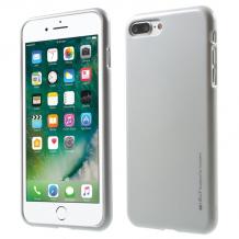 Луксозен силиконов калъф / гръб / TPU MERCURY i-Jelly Case Metallic Finish за Apple iPhone 7 Plus - сребрист