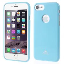 Луксозен силиконов калъф / гръб / TPU Mercury GOOSPERY Jelly Case за Apple iPhone 7 - светло син