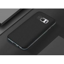 Силиконов калъф / гръб / TPU за Samsung Galaxy S7 Edge G935 - черен / черен кант / Carbon