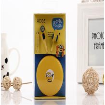 Стерео слушалки 3.5mm за смартфон + кейс - Minions / Миньони 4 