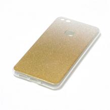 Силиконов калъф / гръб / TPU за Huawei P10 Lite - преливащ / сребристо и златисто
