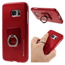 Силиконов калъф / гръб / TPU MERCURY i-Jelly Case със стойка за Samsung Galaxy S7 Edge G935 - червен