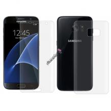 Удароустойчив извит скрийн протектор 360° / 3D Full Cover / за Samsung Galaxy S7 Edge G935 - прозрачен / лице и гръб