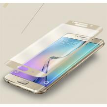 3D full cover Tempered glass screen protector Samsung Galaxy S7 Edge G935 / Извит стъклен скрийн протектор за Samsung Galaxy S7 Edge G935 - златен