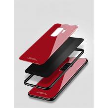 Луксозен стъклен твърд гръб за Samsung Galaxy S9 G960 - червен
