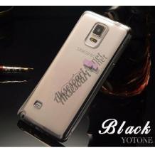 Луксозен силиконов калъф / гръб / TPU за Samsung Galaxy Note 3 N9000 / Samsung Note 3 N9005 - прозрачен / черен кант