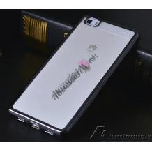 Луксозен силиконов гръб TPU за Huawei P9 Lite- прозрачен / черен кант