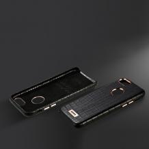 Луксозен твърд гръб REMAX за Apple iPhone 7 - черен / Croco кожа