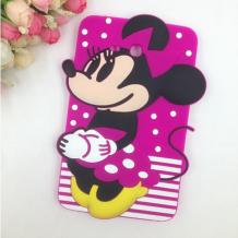 Силиконов калъф / гръб / TPU 3D за Samsung Galaxy A5 SM-A500F / Samsung A5 - цикламен / Minnie mouse