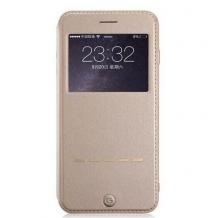 Луксозен калъф Flip тефтер със стойка S-View G-CASE Sense Series за Apple iPhone 6 Plus 5.5'' - златен