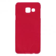 Силиконов калъф / гръб / TPU за Samsung Galaxy A9 - червен / гланц