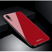 Луксозен стъклен твърд гръб за Huawei P20 - червен