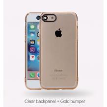 Луксозен твърд гръб Rock Pure Series Ultra Thin Case за Apple iPhone 7 Plus - прозрачен / златист