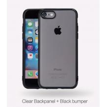 Луксозен твърд гръб Rock Pure Series Ultra Thin Case за Apple iPhone 7 Plus - прозрачен / черен кант
