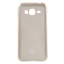 Луксозен силиконов калъф / гръб / TPU Mercury GOOSPERY Jelly Case за Samsung Galaxy J3 2016 J320 - златист