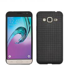 Твърд гръб за Samsung Galaxy J3 / J3 2016 J320 - черен / Grid