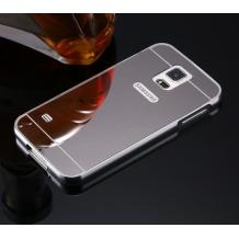 Луксозен алуминиев бъмпер с твърд гръб за Samsung G900 Galaxy S5 / Galaxy S5 Neo G903 - сив