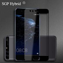 3D full cover Tempered glass screen protector Huawei P10 / Извит стъклен скрийн протектор Huawei P10 - черен