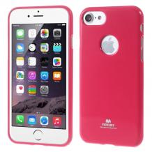 Луксозен силиконов калъф / гръб / TPU Mercury GOOSPERY Jelly Case за Apple iPhone 7 - тъмно розов