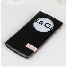 Луксозен кожен калъф тефтер S-View със стойка USAMS Muge Series за LG G4 - черен