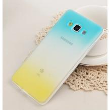 Силиконов гръб / калъф / TPU за Samsung Galaxy A5 SM-A500F / Samsung A5 - синьо и жълто / преливащ