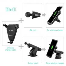 Универсална стойка за кола с безжично зареждане / Wireless Charger Vehicle Dock 2 in 1