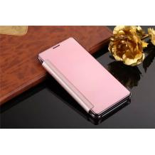 Луксозен калъф Clear View Cover с твърд гръб за Samsung Galaxy J7 2016 J710 - Rose Gold