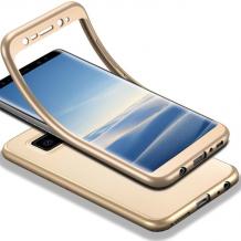 Луксозен силиконов калъф / гръб / TPU 360° за Samsung Galaxy S7 G930 - златист / лице и гръб