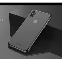 Луксозен твърд гръб VORSON VC-054 за Apple iPhone X - прозрачен / черен кант