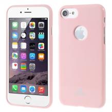 Луксозен силиконов калъф / гръб / TPU Mercury GOOSPERY Jelly Case за Apple iPhone 7 - розов