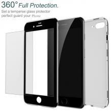 Магнитен калъф Bumper Case 360° FULL със стъклен протектор за Apple iPhone X / iPhone XS - червен