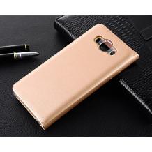 Кожен калъф Flip тефтер S-view за Samsung Galaxy J5 2016 J510 - златист