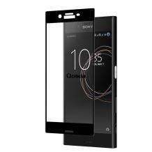 Оригинален извит стъклен скрийн протектор / 4D EQUIPTORS Screen Protector за Sony Xperia XA1 - черен