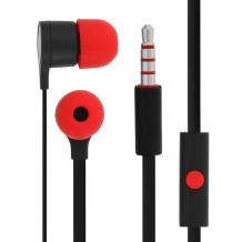 Оригинални стерео слушалки RC-E295 / handsfree / за HTC - черни с червено