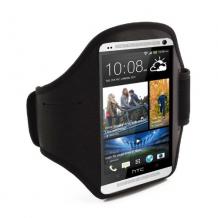 Регулируема спортна лента за ръка-калъф за HTC One Mini M4 - черна