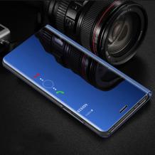 Луксозен калъф Clear View Cover с твърд гръб за Samsung Galaxy J4 Plus 2018 - син