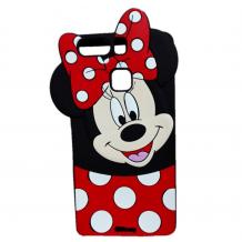 Силиконов калъф / гръб / TPU 3D за Huawei P9 - Minnie mouse / черен