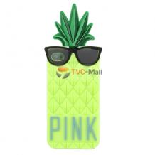 Силиконов калъф / гръб / TPU 3D за Apple iPhone 4 / iPhone 4S - Pineapple / жълт ананас