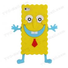 Силиконов калъф / гръб / ТПУ 3D за Apple iPhone 5 / 5S - SpongeBob / жълт
