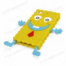 Силиконов калъф / гръб / ТПУ 3D за Apple iPhone 5 / 5S - SpongeBob / жълт
