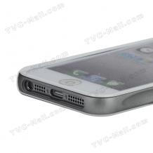 Силиконова обвивка за Apple Iphone 5 Bumper - бял със сив кант