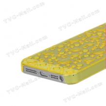 Заден предпазен твърд гръб 3D водни капки за Apple iPhone 5 - жълт