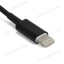 Зарядно за кола LDNIO / DC 12V - 24V / с два USB порта DC 5V / 2.1A + Apple iPhone 5 / 5S / 5C / Samsung / HTC / Nokia / LG / Prestigio / Huawei / Privileg / Sony Xperia / iPod USB кабел - черно